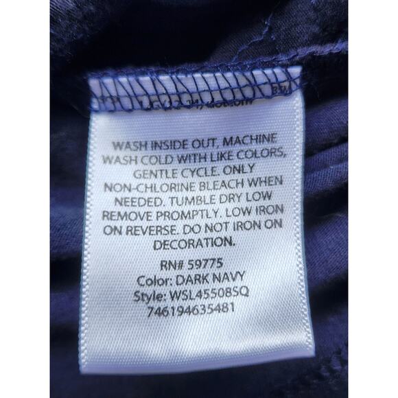 TOP/CARDIGAN & ATTACHED TANK-WHITE STAG-Navy Blue-Sequins-Long Sleeve-Size 12-14 - Picture 9 of 15